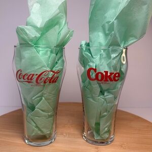 ✨ 3 for $45 DEAL! ✨Vintage Coca-Cola Glasses Set of 2  Coke Logo One with Fading
